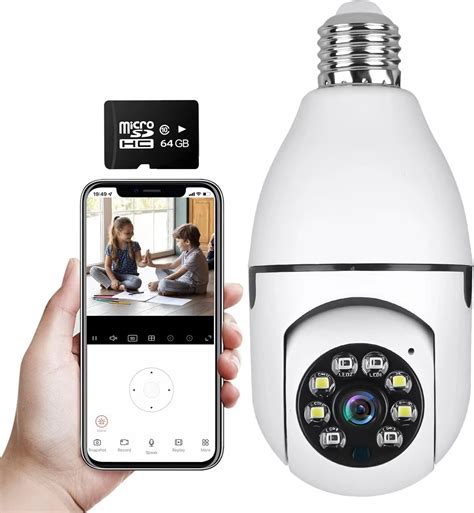Amazon.com : Wireless Light Bulb Camera 2.4GHz WiFi 360 Degree Socket ...