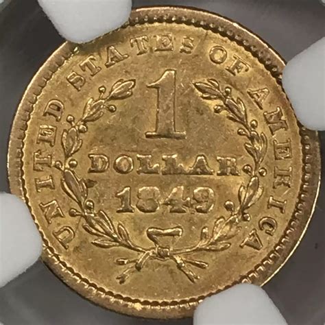 1849 Liberty Head Gold Dollar NGC AU-53 CLOSED WREATH - Old Pueblo Coin