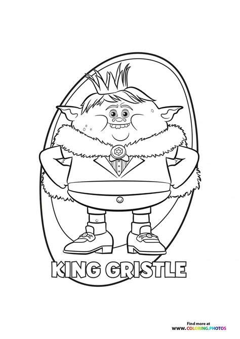 King Gristle Trolls Band together - Coloring Pages for kids
