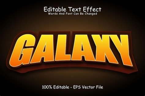 Effet de texte modifiable Galaxy 3 dimensions en relief style moderne ...