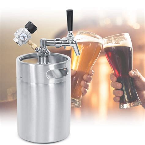 Buy Pressurized Keg, 5L Stainless Steel Barrel Set Keg Adjustable Tap ...