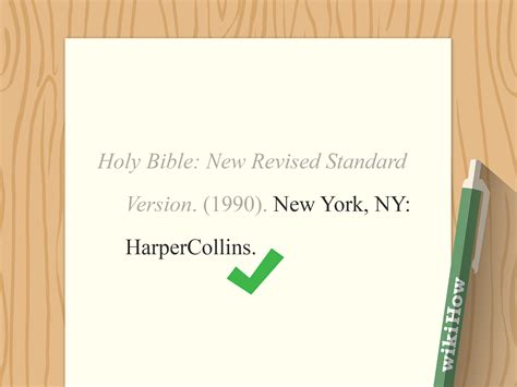 Cómo citar la Biblia según el estilo APA - wikiHow