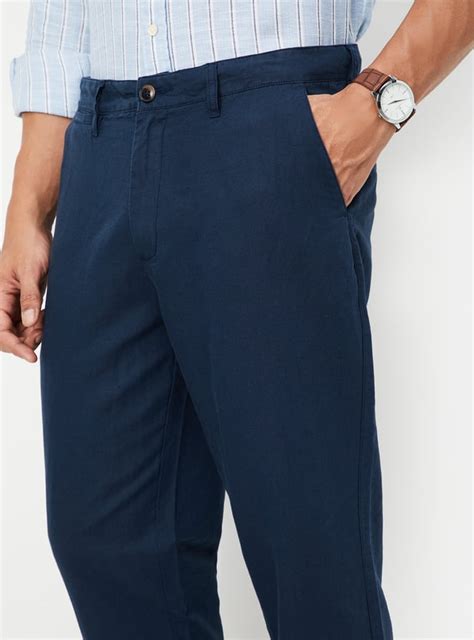 Buy Men Solid Slim Fit Linen Chinos Online at just Rs. 1699.0 ...