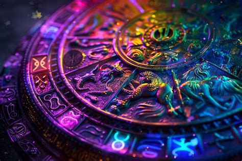 La roue du zodiaque avec des signes lumineux | Image Premium générée à ...