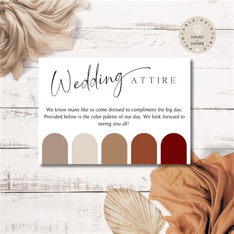 Wedding Color Palette Card | Editable Wedding Dress Code Card | Canva Dress Code Color | Wedding ...