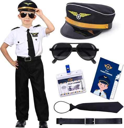 Amazon.com: Tacobear Pilot Costume for Kids Boy Airline Uniform ...