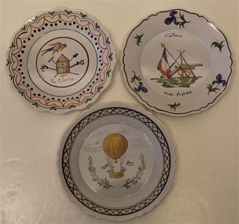 Lot - French Faience Pottery Revolution Plates