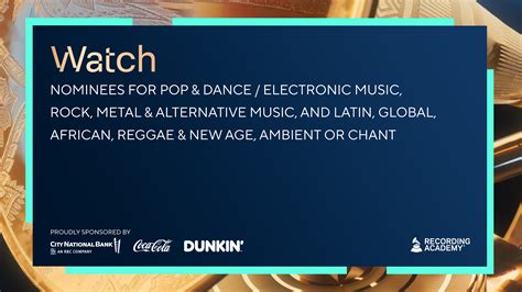 Nominations In Pop, Latin, Rock, Dance/Electronic, African Music ...