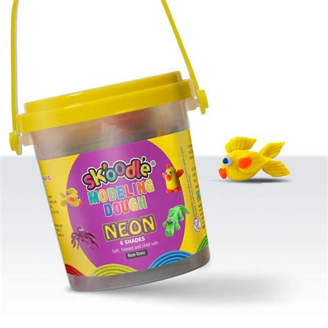 Buy Skoodle Modeling Dough Neon Colors Each Shade 25 GMS 6 Different ...