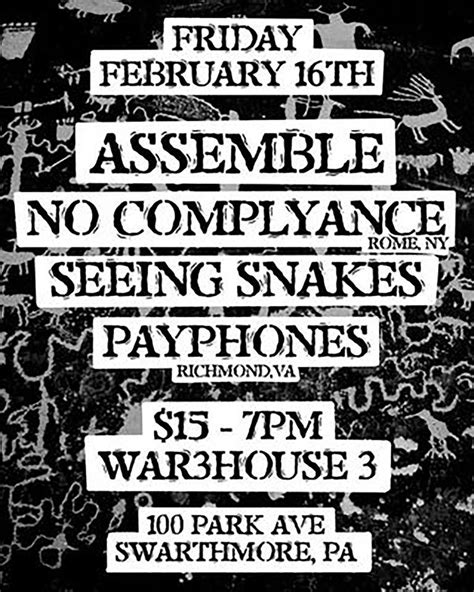 Assemble, Seeing Snakes, Payphones and No Complyance at WaR3house 3 ...
