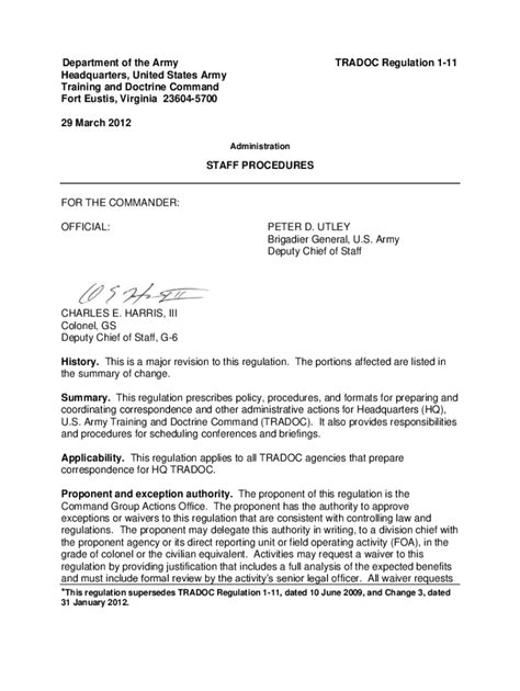 Fillable Online TR1-11 1 - Department of the Army Headquarters United ...