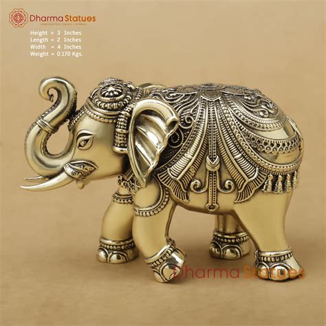 Brass Elephant Fine, 3" – Dharma Statues