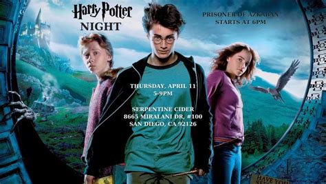 Harry Potter Night - The Prisoner of Azkaban, Serpentine Cider ...
