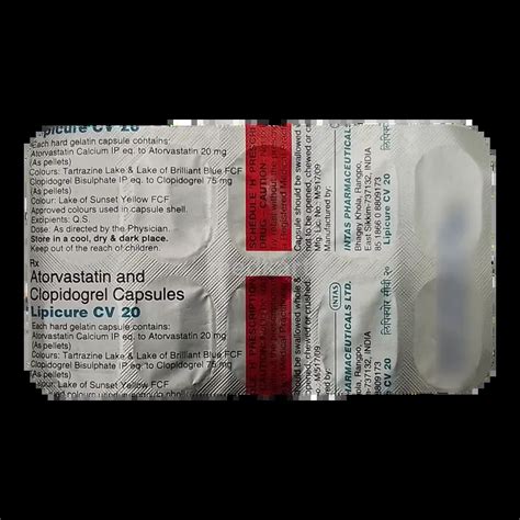 LIPICURE CV 20/75MG TABLET 10'S Price, Uses, Side Effects & Substitutes ...