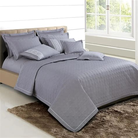 King Size Bedspread, 500 TC Grey Solid Cotton Bed Cover Set – MALAKO