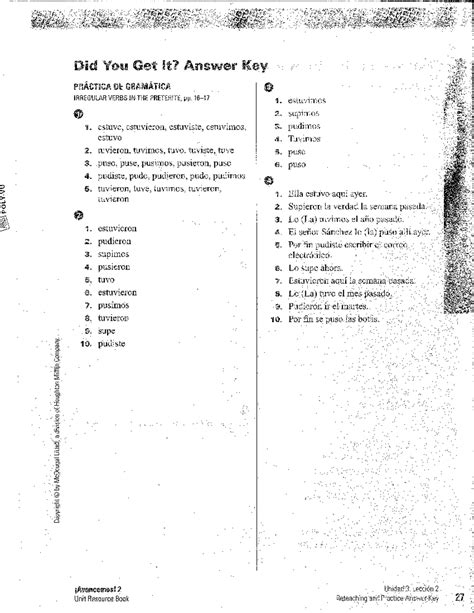 Spanish 2 Final Review Packet Answers - Studocu