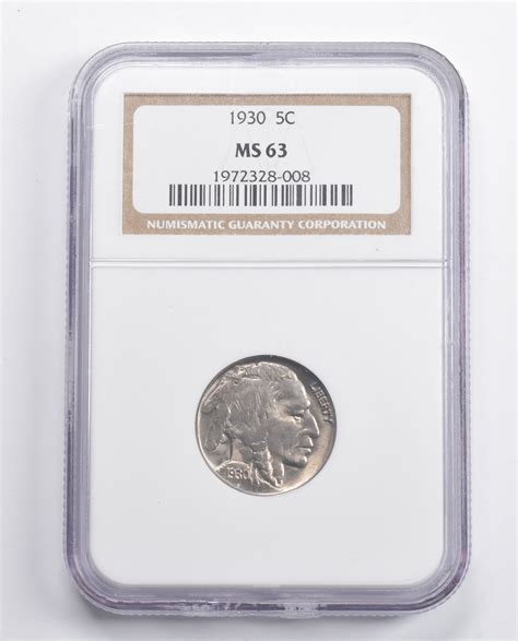 MS63 1930 Indian Head Buffalo Nickel NGC | Property Room