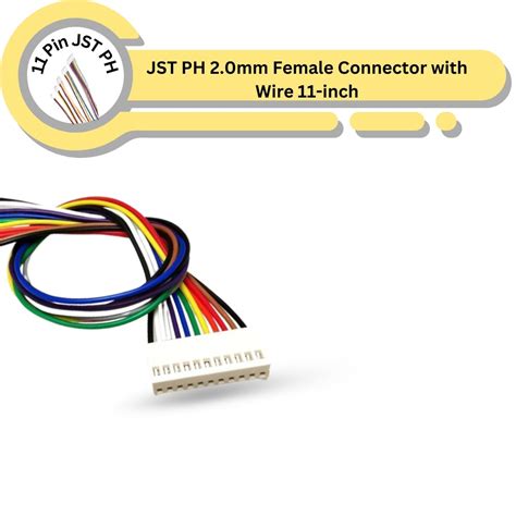JST PH 2.0mm Female Connector with 11-inch Wire: Secure and Reliable ...