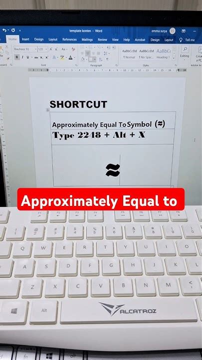Approximately Equal to Symbol Shortcuts | #computer #learning #keyboard ...