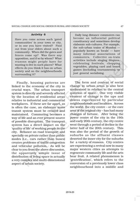 Social Change And Social Order In Rural And Urban Society - NCERT Book ...