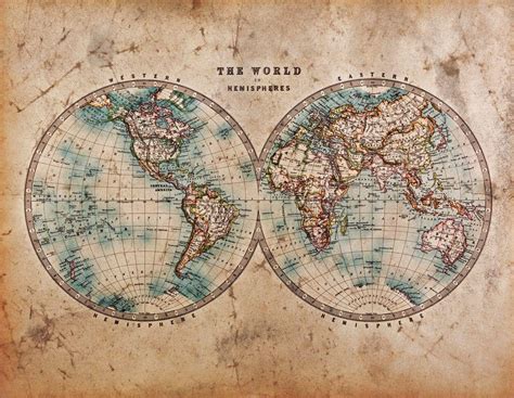 Antique World Map 的图像结果
