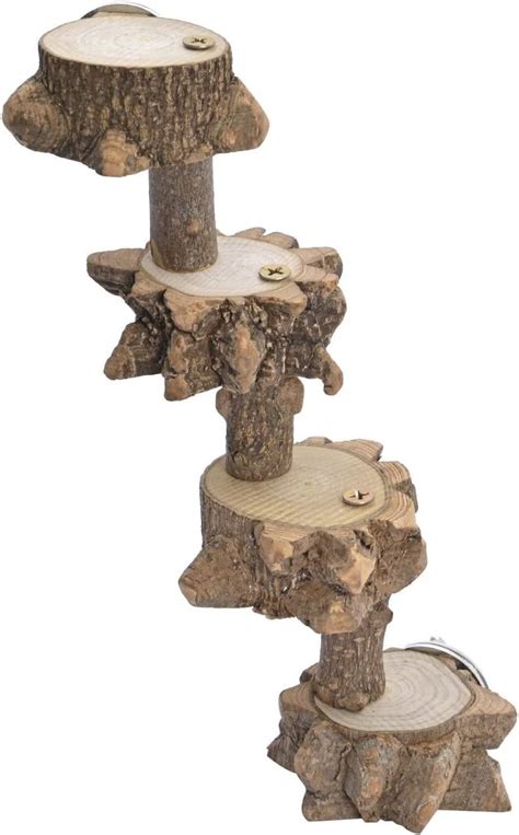 KUTKUT Bird Platform Perch Playground for Budgie Parakeet, Cage Natural ...