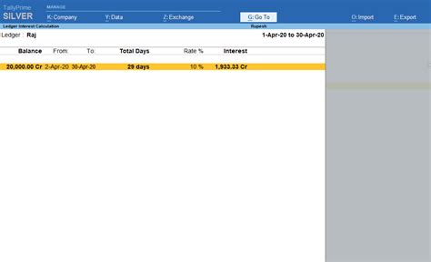 interest calculation in tally prime | ब्याज की गणना कैसे करें | Tally ...
