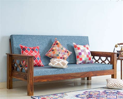 Delhi Sheesham Wood 3 Seater Sofa