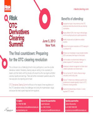 Fillable Online OTC Derivatives Clearing Summit OT De Cle - Risk ...