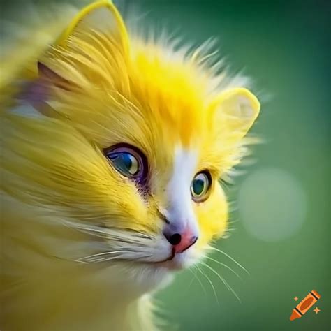 Cute yellow extraterrestrial animal with wings