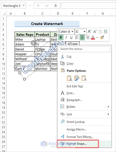 Image result for Excel Add Background Text