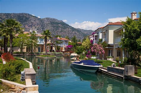 Villas in #Gocek situated by the channel - the best way to get home is ...