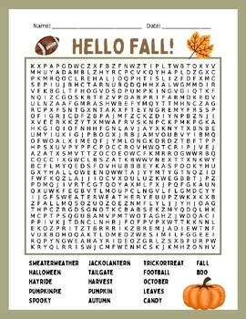 Image result for Fall Word Search