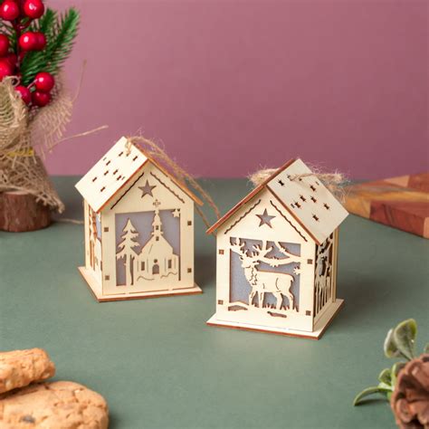 DIY Wooden House LED Christmas Decor Small Online - Premium Christmas ...