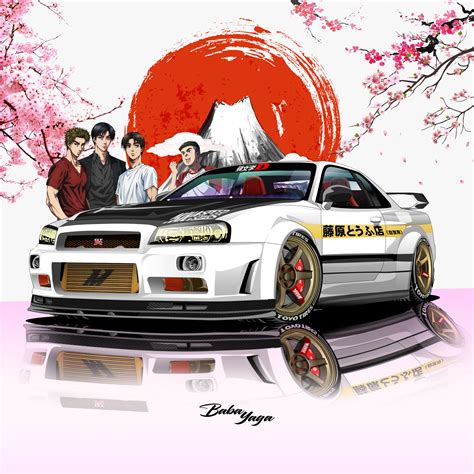 ArtStation - R34 Skyline GTR (initial D) fan-art