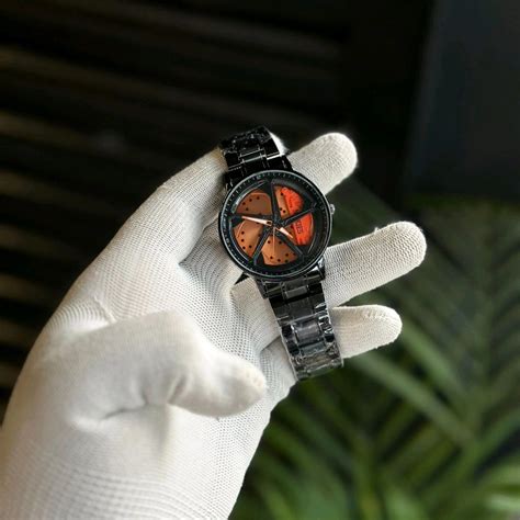 Gyro Spinning Car Alloy Rim Wheel Watch | Car Wheel Watch, Mens ...