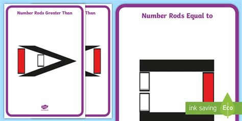 Number Rods Greater Than, Less Than, Equal to Display Posters