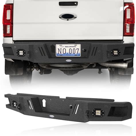 Buy Hooke Road Ranger Solid Steel Rear Bumper w/LED Lights for Ford ...