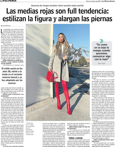 Las medias rojas son full tendencia: estilizan la figura y alargan las ...