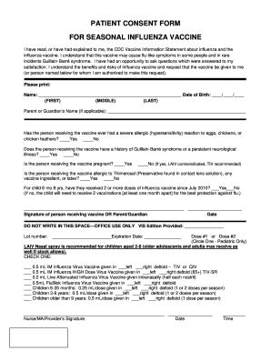 2014 Canada Influenza Vaccine Consent Form Fill Online, Printable ...