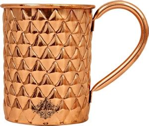 IndianArtVilla Copper Cup, New Diamond Design Copper Coffee Mug Price ...