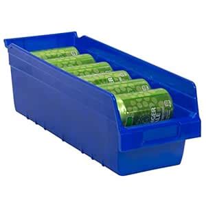 Blue : Akro-Mils 30098 ShelfMax Plastic Nesting Shelf Bin Box, 18-inch ...