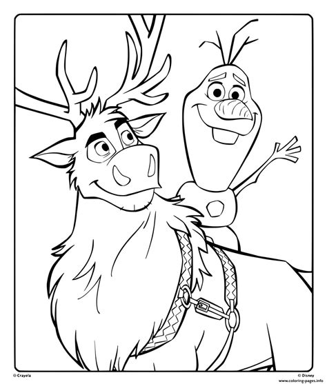 Olaf And Sven From Disney Frozen 2 Coloring page Printable