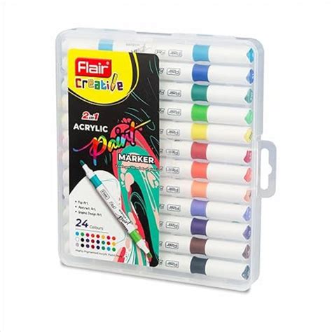 Flair Creative 2 in 1 Acrylic Paint Marker Set of 12 - SCOOBOO - Flair