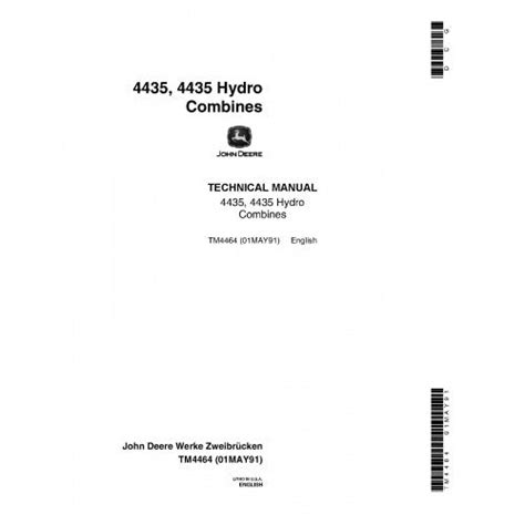 TM4464 John Deere 4435 and 4435 Hydro Combines Pdf Technical Service M ...