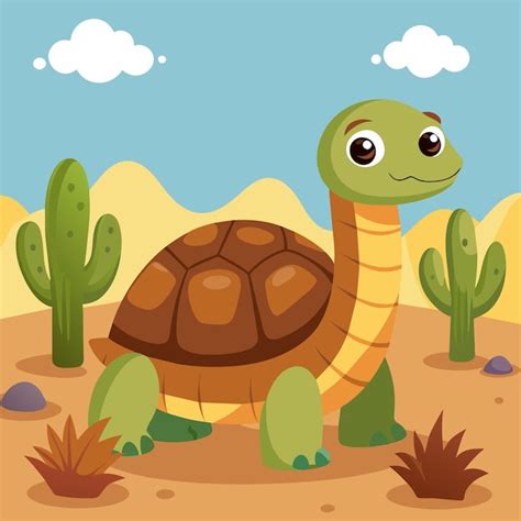 A cartoon of a turtle with a face and a sky background | Premium AI ...