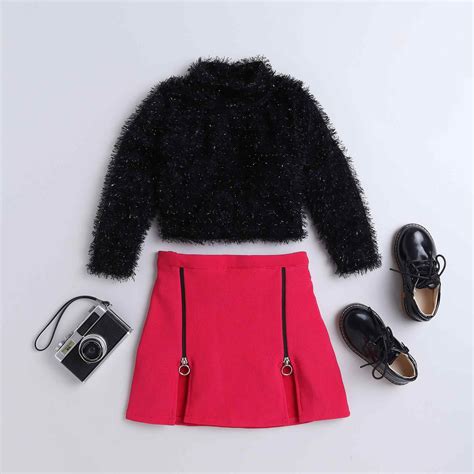 Shop Lurex Fur Full Sleeves Turtle Neck Party Crop Top And Zipper ...