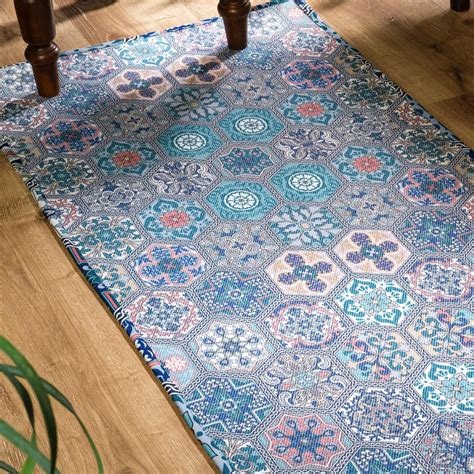 Digitally Printed Rug - Airforce Blue Hexa – TOOFAB