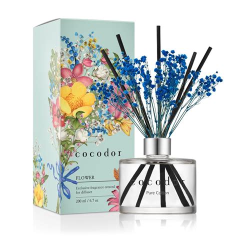COCODOR Preserved Real Flower Reed Diffuser, Pure Cotton Reed Diffuser ...