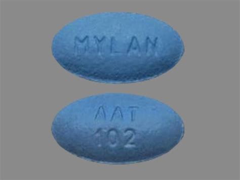 Pill Finder: AAT 102 MYLAN Blue Elliptical / Oval - Medicine.com